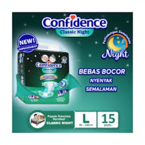 Confidence Classic Night Perekat M L dan XL 15 Popok Dewasa