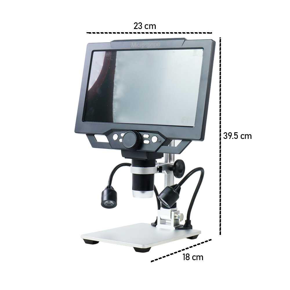 Mikroskop Digital 12MP 1600X dengan Monitor &amp; Metal Stand - G1600 - Silver