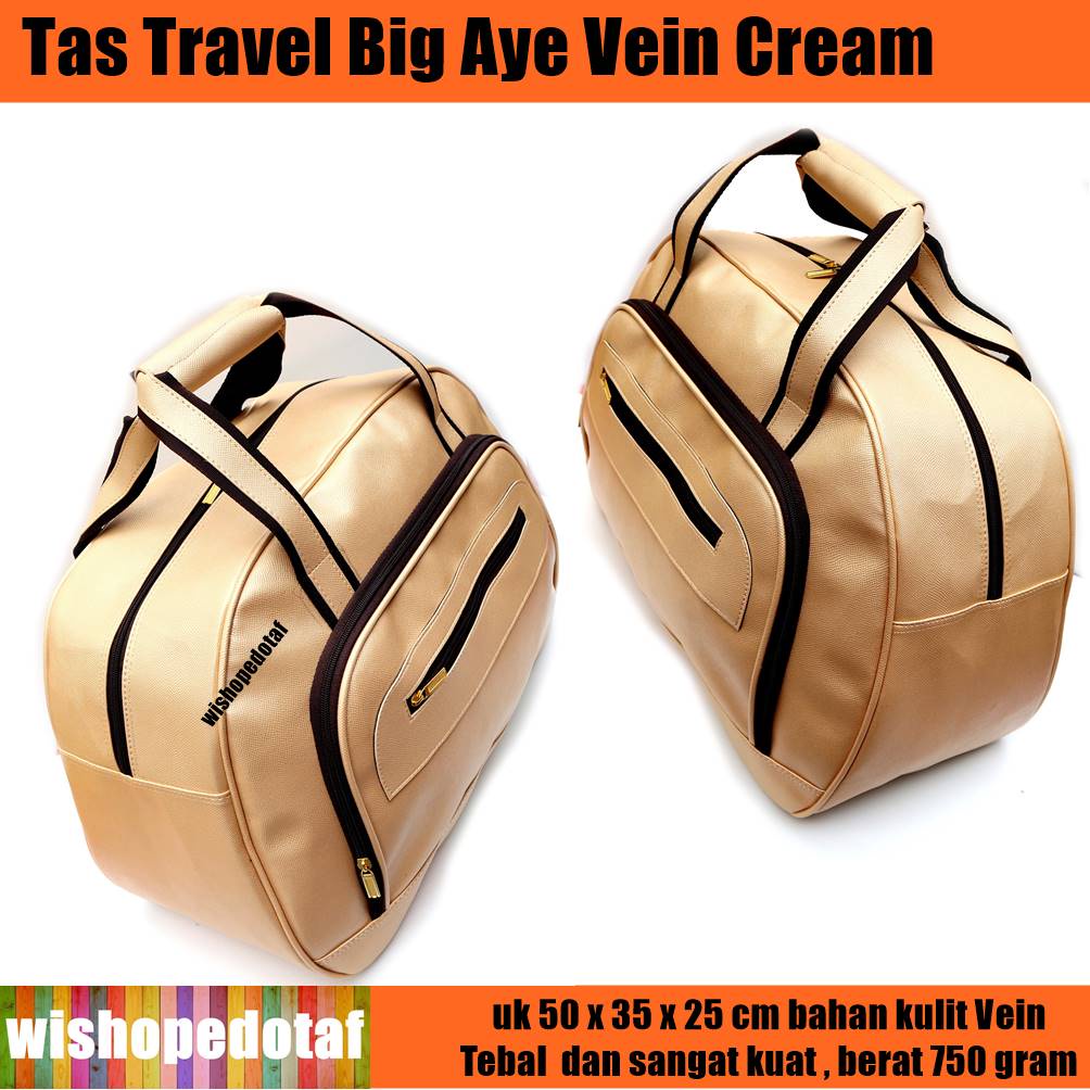 Tas Pakaian Travel Besar Kulit Big Aye  Cream