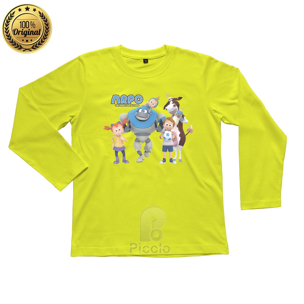 (FREE NAMA) BAJU KAOS ATASAN LENGAN PANJANG ANAK MOTIF KARTUN ARPO THE ROBOTS FOR ALL KIDS UNISEX Bahan COTTUN