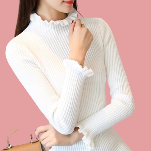 STANDAR DAN JUMBO BB 40-95KG SWEATER TURTLENECK RAJUT / KERAH TINGGI RAJUT WANITA / ATASAN TURTLENECK KRIWIL