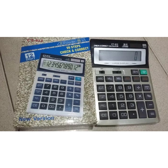 

#@#@#@#@] KALKULATOR JUMBO 20 CM 12 DIGITS AUTO REPLAY / CHECK/ CORECT / 2 POWER