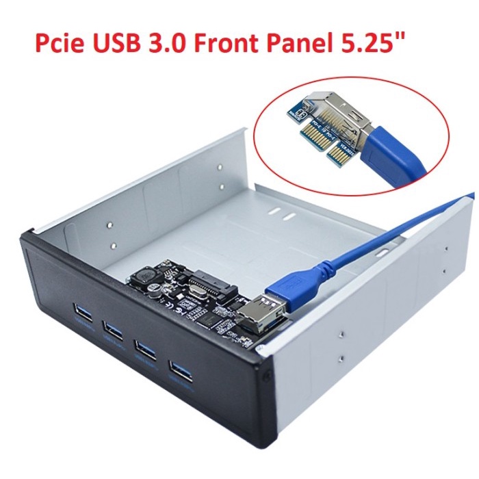 Terlaris Usb Front Panel Pcie 4 Port Usb3.0 High Speed 5.25 Inch