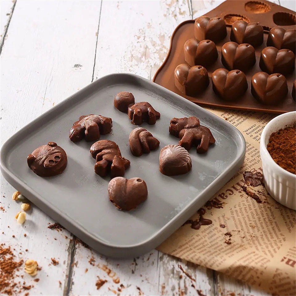 Cetakan silikon kue coklat puding jelly karakter aneka bentuk kerang / shell