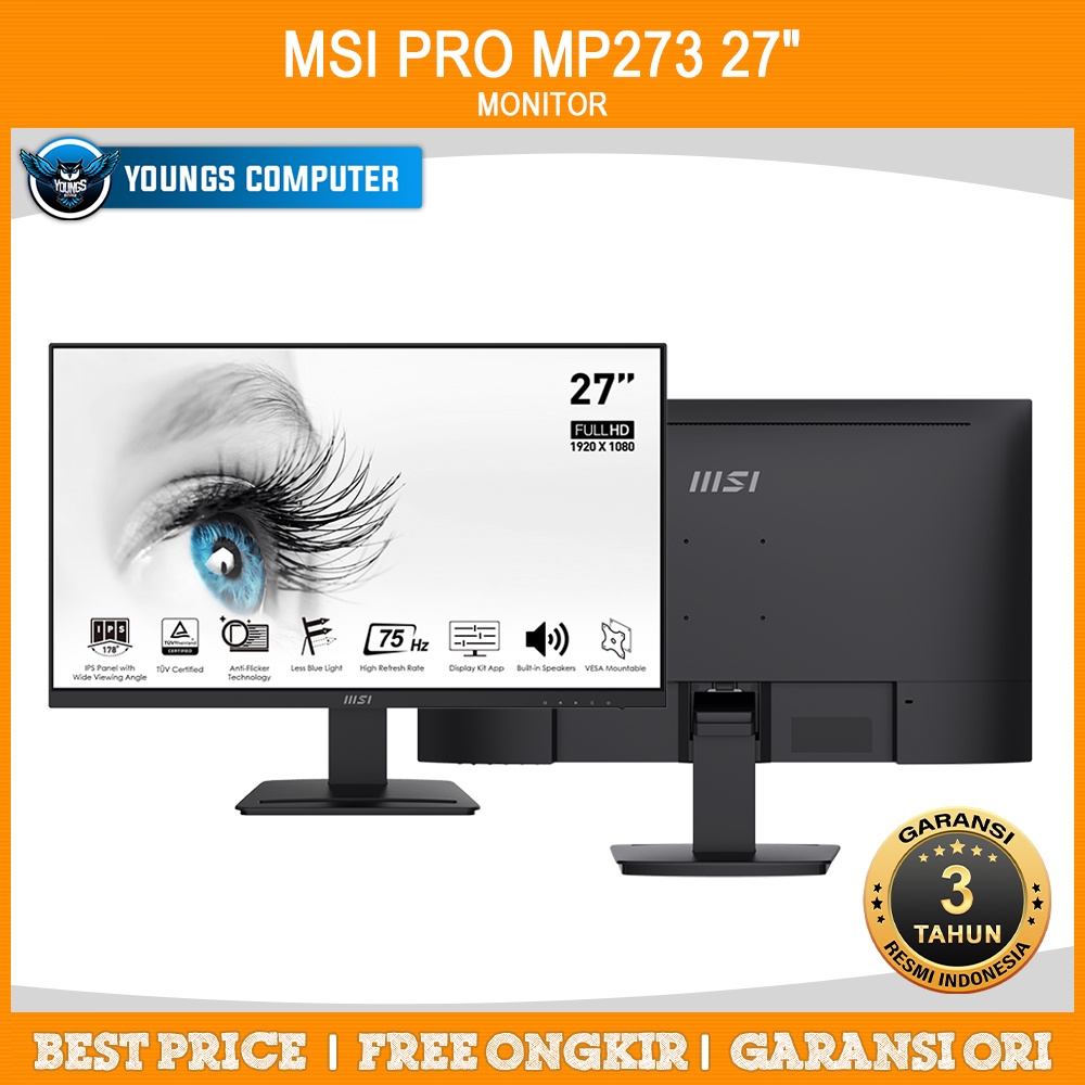 MONITOR LED MSI PRO MP273 27&quot; FLAT IPS 75Hz Speaker