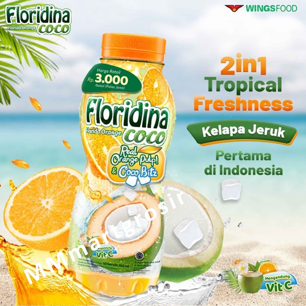 Floridina Coco/ Minuman Kelapa Jeruk/ 2in1 Tropical Freshness/ 350ml