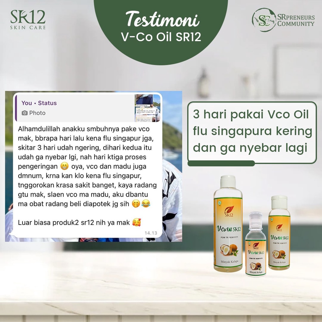 VCO Virgin Coconut Oil SR12 Minyak Kelapa Murni Booster Suplemen Kesehatan Anti Virus Corona BPOM