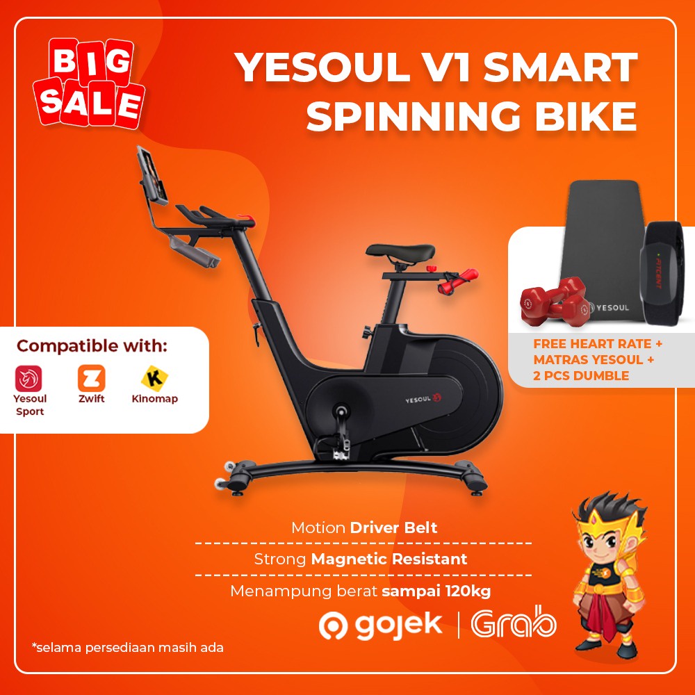 YESOUL V1 Smart Spinning Bike Sepeda Statis Olahraga Gym Fitness Garansi Resmi 1 Tahun