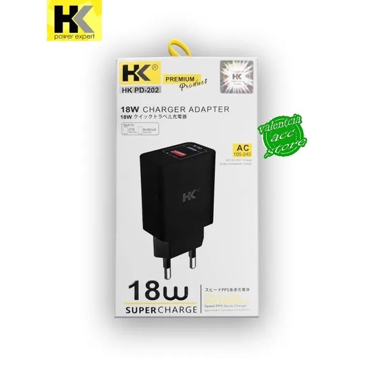 BATOK / ADAPTER CHARGER HK PD202 18W QUICK 3.0 CHARGER PLUG C