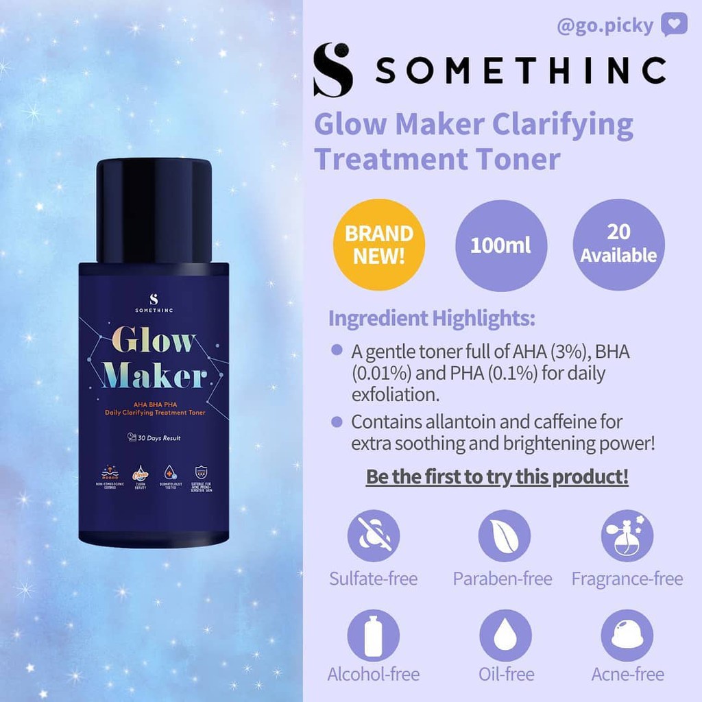 Somethinc Glow Maker Aha Bha Pha Claryfying Treatment Toner - 40 ml