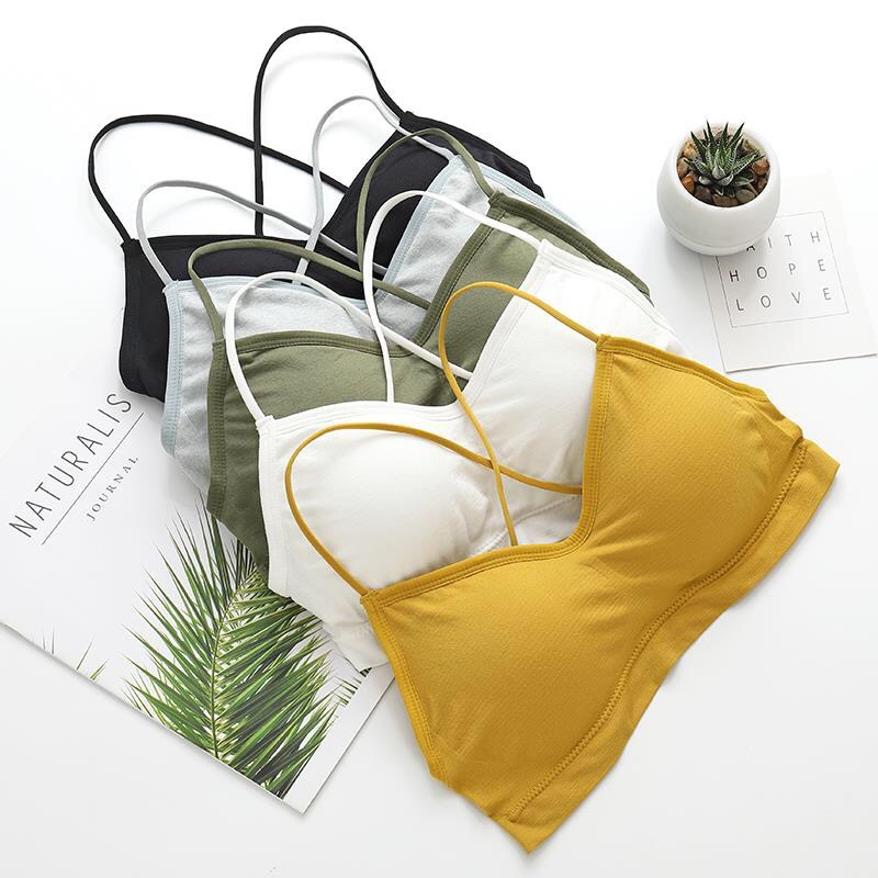 MMM Bra Wanita Ala Korea 6675 Bh Crop Top Pakaian Dalam Wanita Bra Fashion Tali Silang Kecil Cup Import