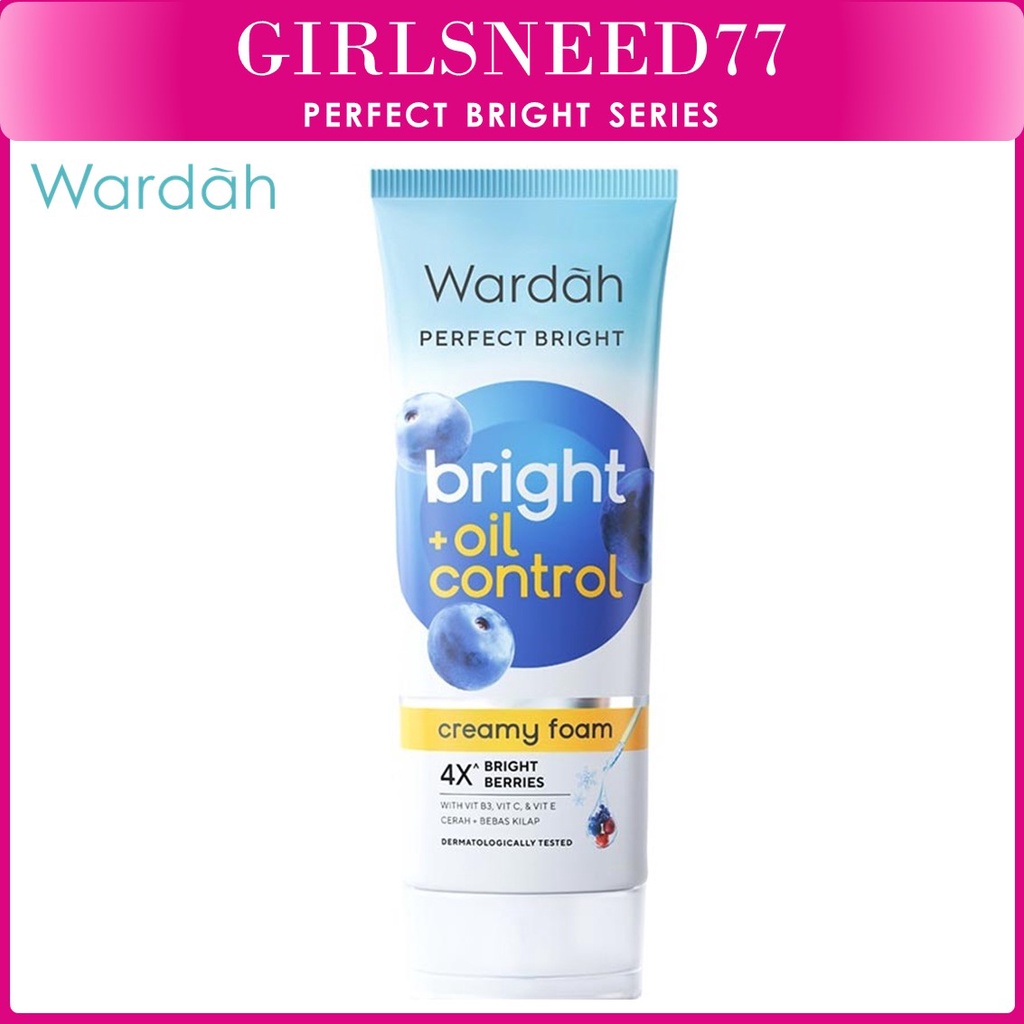 GIRLSNEED77 (COD) [NEW] Wardah Perfect Bright Creamy Foam Bright + Oil Control - Sabun Cuci Muka (Face Wash) untuk Kulit Cenderung Berminyak