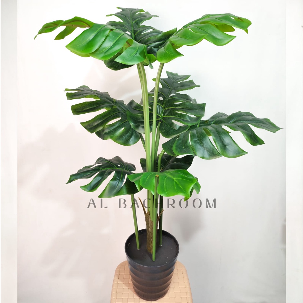 POHON ARTIFICIAL DAUN MONSTERA MY 100CM RB6052 PLASTIK DEKORASI RUMAH POHON PALSU DAUN PLASTIK HOME DECOR