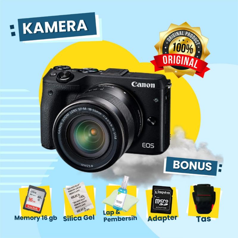 Kamera Canon M3 Kit Body Only Second Mirrorless Bekas GARANSI Normal Siap Pakai