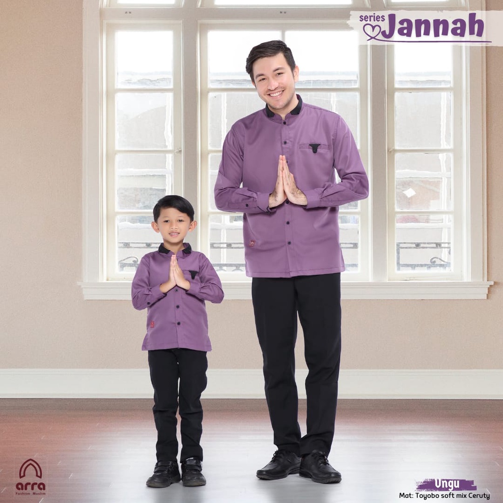 Sarimbit Keluarga 2023 Lebaran Arra Jannah Purple Baju Couple Keluarga Lebaran 2023