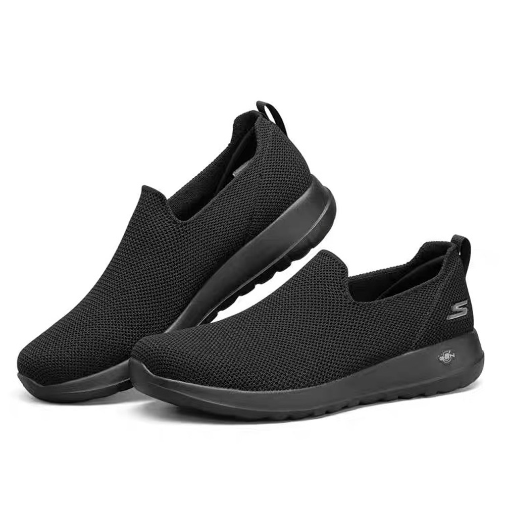 SKECHERS kasual sepatu casual sepatu pria hitam  slip on cowok  rajut pria shoes