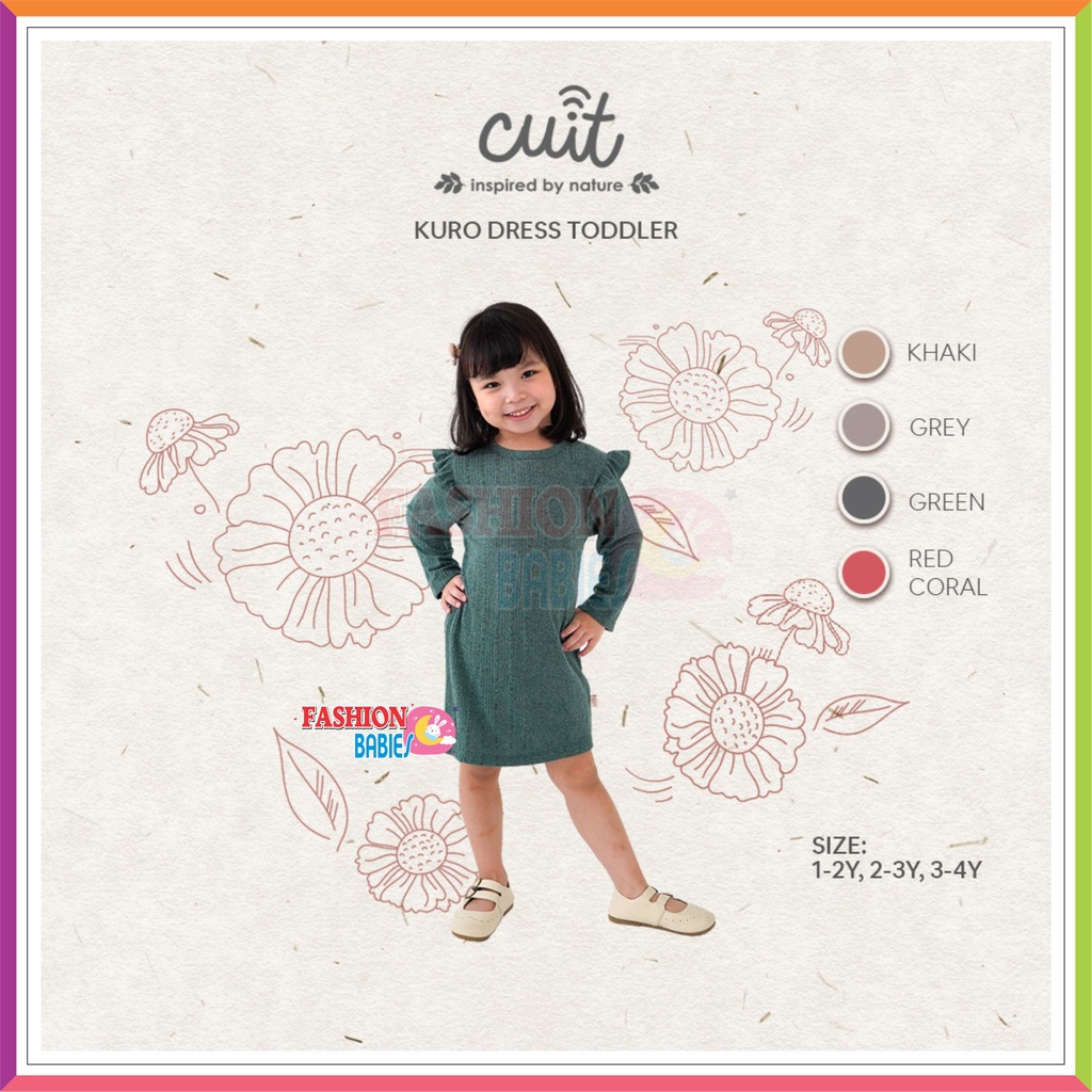 CUIT - KURO DRESS | DRESS RUFFLE ANAK PEREMPUAN EARTH COLOUR ❤ Fashionbabies ❤