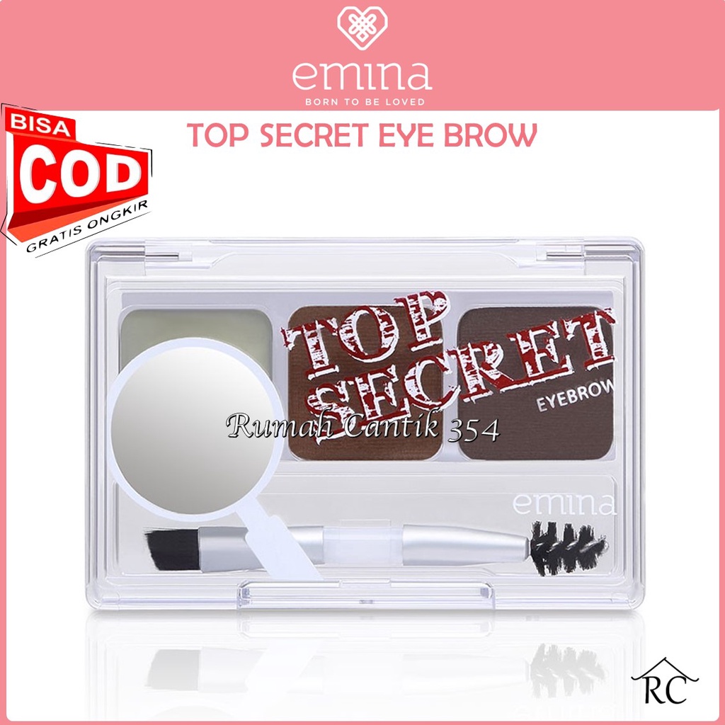 Emina Top Secret Eyebrow 2.9 g - All in One Kit Alis, Pigmented Color, Tahan Lama