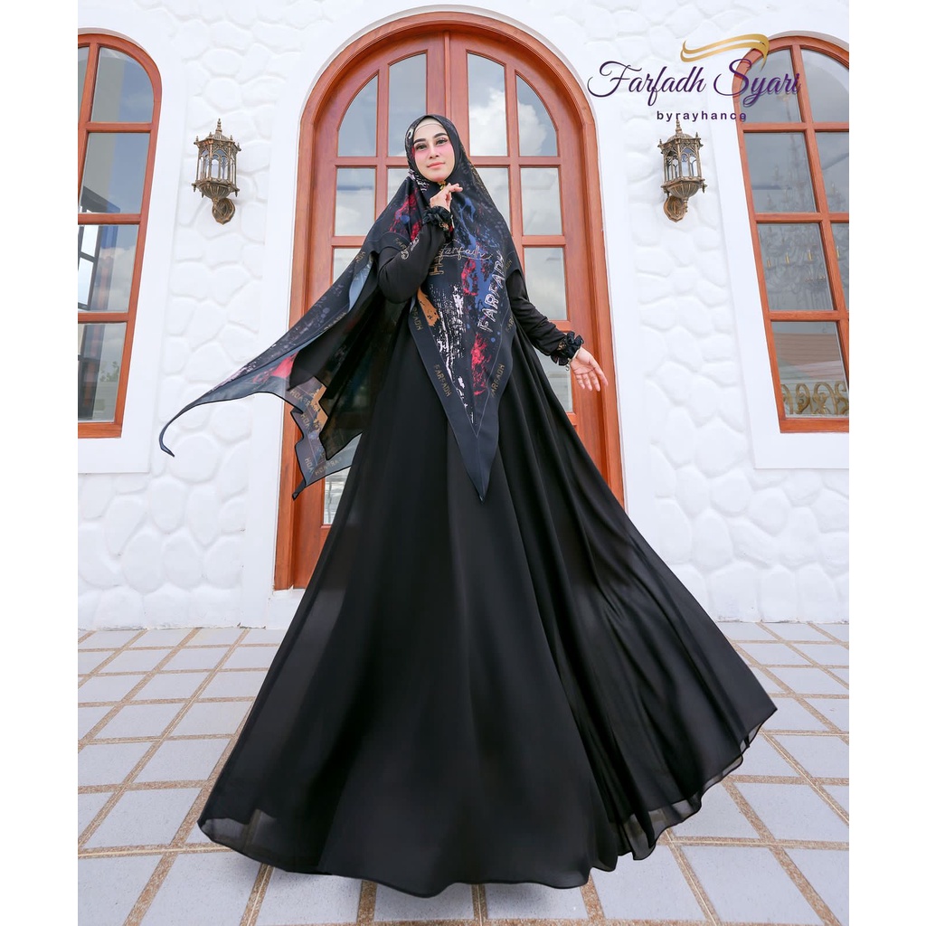 NAFISYA SYARI by Rayhanco Gamis Set Khimar Syari Simple Elegan Polos Mix Motif Printing Epson Premiu