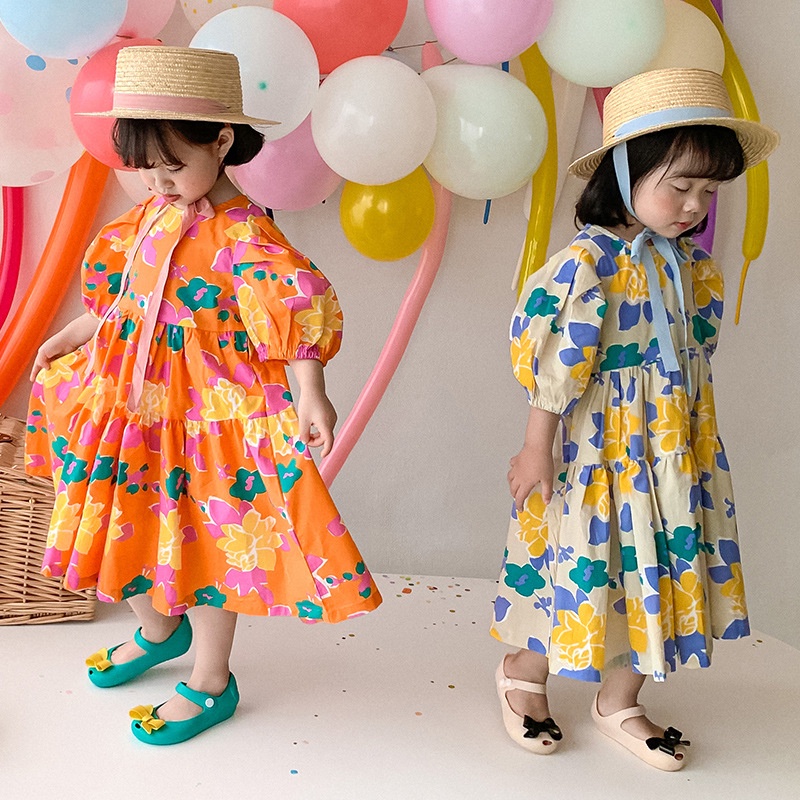 PREMIUM Baju Dress Bayi Anak Kaos Piyama Setelan Perempuan COD Sweater Import Gaun Motif Cewek Murah Tidur Pergi Baju Musim Panas Korea Jepang Kostum Dora