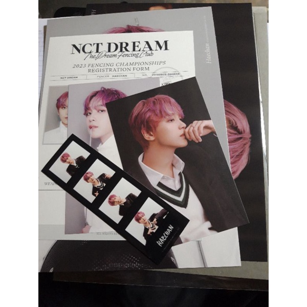 SHARING SG23 HAECHAN NCT DREAM / PC SELCA CLEAR BENE SMSTORE PHOTOSTRIP STICKER POSTCARD
