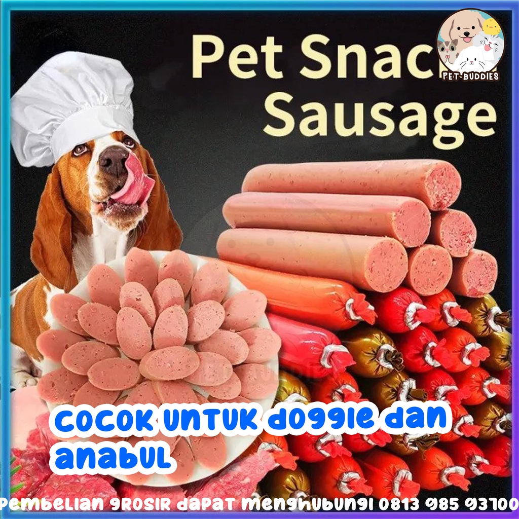 Sosis Hewan 15gr Snack Kucing/Anjing Pet Sausage Makanan Daging Asli