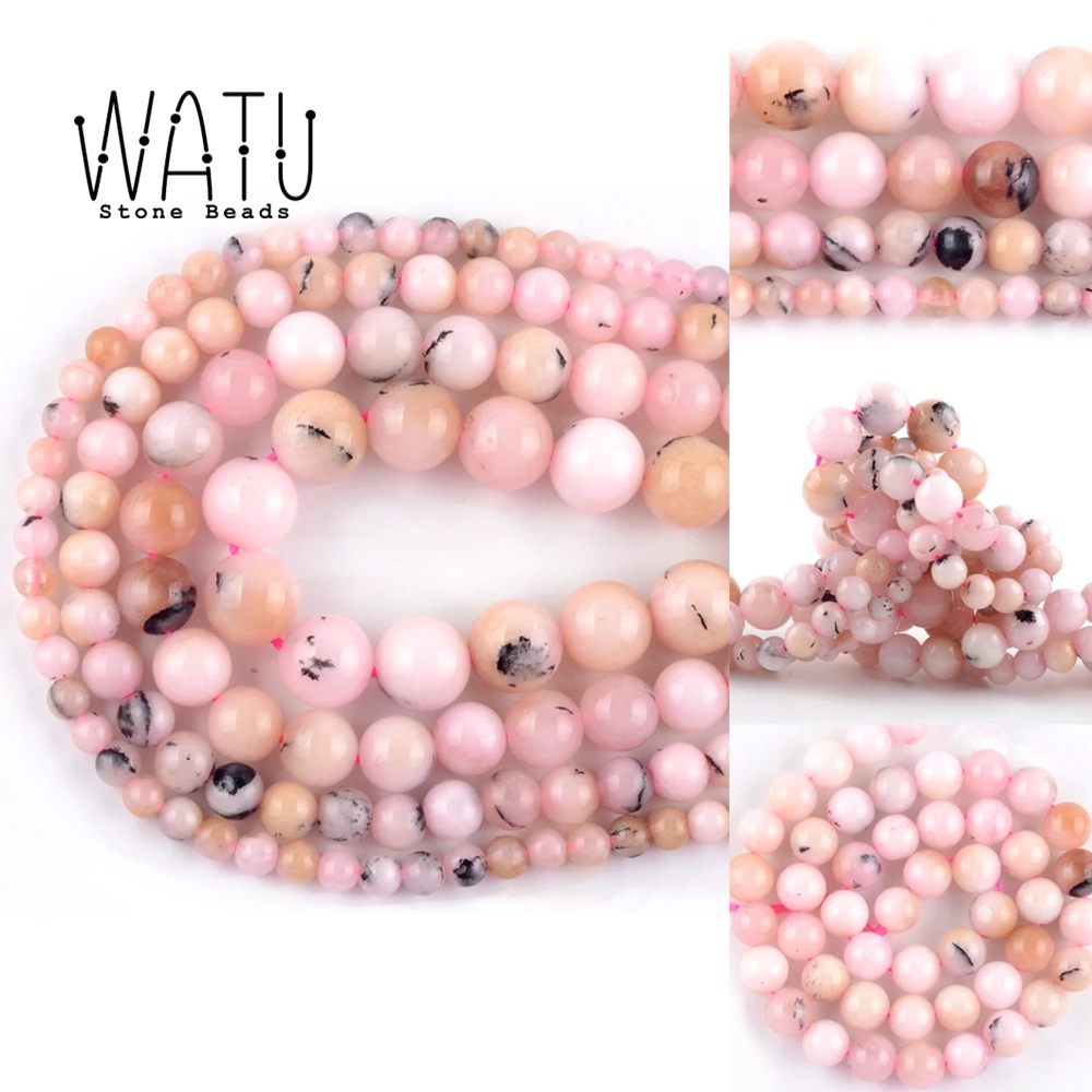 Manik Batu Alam Pink Opal Natural Bahan Gelang Batu Alam