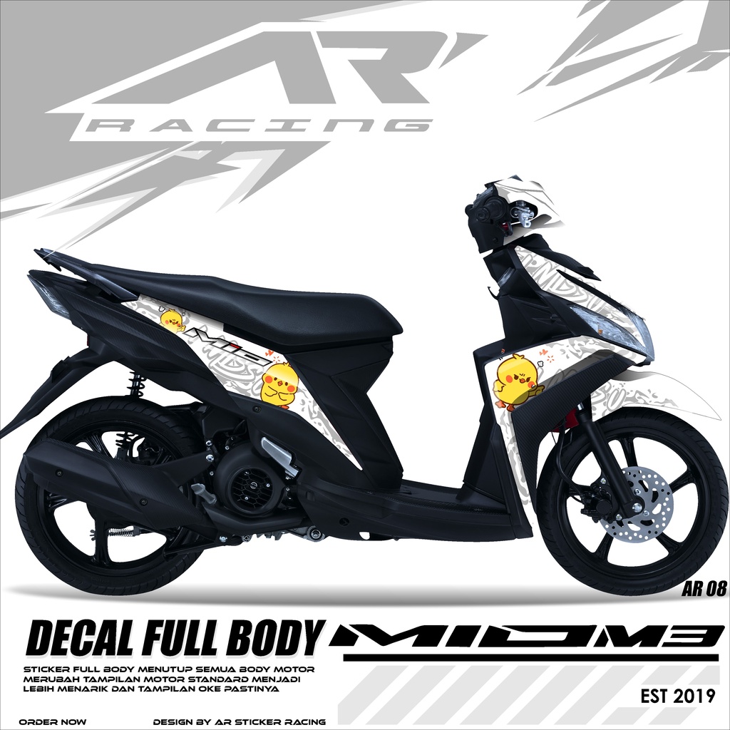 Stiker Mio M3 Mio Z Mio 125 Full Body Decal - Sticker Dekal Mio Variasi Motor Terbaru Terlaris Motif