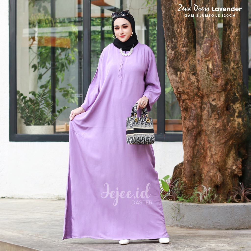 DASTER GAMIS POLOS JUMBO LD 120 ZEVA LONG DRESS RAYON BUSUI