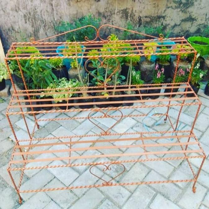 Rak Besi Pot Bunga 3 Susun Besar Gojek Only