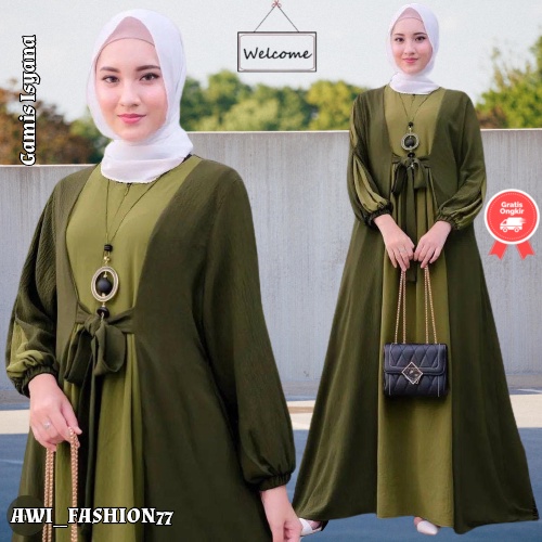 Gamis Isyana Terlaris / Long Dress Wanita / Dress Kondangan / Gamis Wanita Modern / Dress Isyana Ter