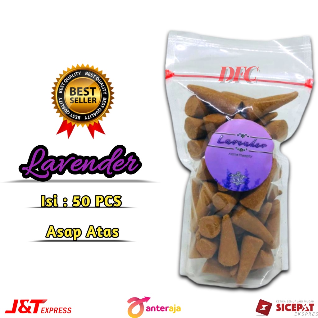 Hio Dupa Kerucut Peluru LAVENDER Wangi Buhur Aromaterapi Asap Bawah