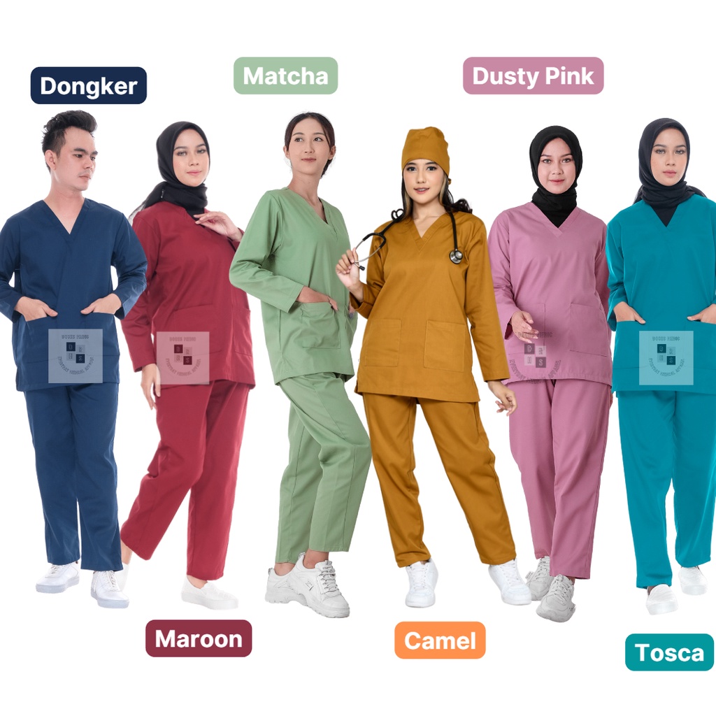 Baju OK / Baju Jaga / Scrub Medis Lengan Panjang (PART 2) DOCHS MEDIC