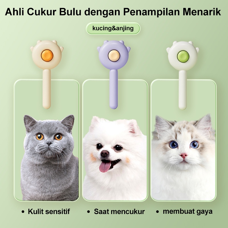 AmazeFan sisir kucing bulu rontok sisir bulu anjing Pet Grooming Brush Lembut dan nyaman sikat bulu kucing Sisir pijat kucing dan anjing Sisir Hewan Peliharaan Depilasi instan scratcher kucing Kulit sensitif &amp; Saat mencukur &amp; membuat gaya