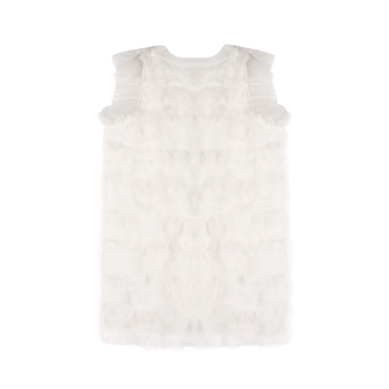 Red Chic Seksi Leher Bulat Pullover Kasual Peri Gaun Musim Panas Desain Pinggang Tinggi Rompi Rumbai A-Line Rok Pendek