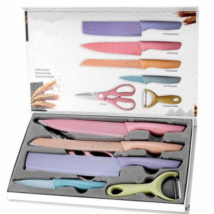 

Ukirku Pisau Set Warna Jerami Bahan Tebal Tajam Kualitas Bagus 6Pcs