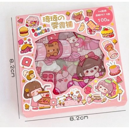 

Stiker Korea Lucu PVC Tahan Air 100 Lembar Mini