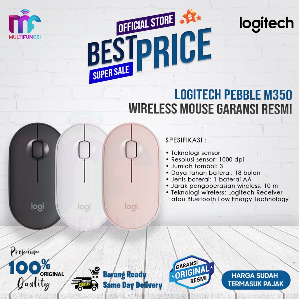 Logitech Pebble M350 &amp; M350S Pebble 2 Wireless Garansi Resmi