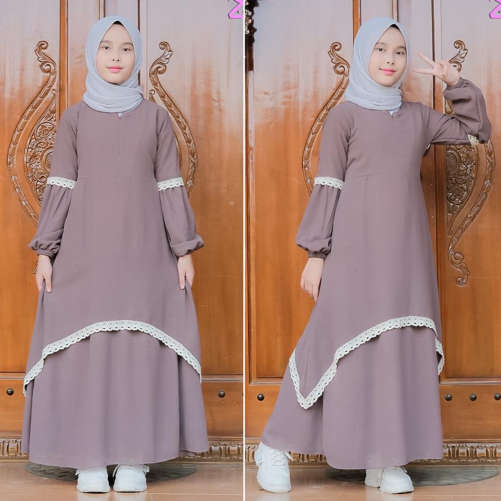STOK TERBATAS Gamis Malaysia Renda Anak Ori Zafirah Kids