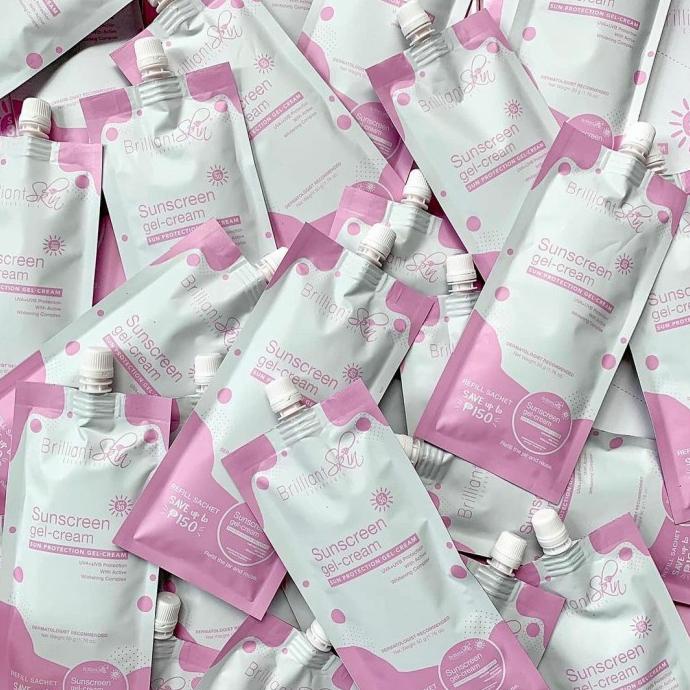 sunscreen refil 50gr brilliant skin pink gel cream whitening