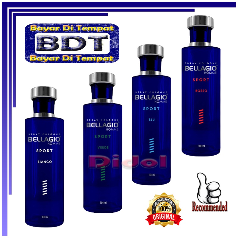 Bellagio Spray Cologne Sport 100ml Farmun Wangi Tahan Lama 100% Originals Minyak Wangi Pria Kalem Ta