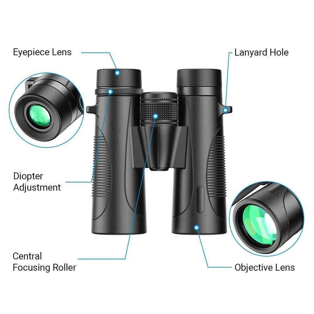 Teropong Binoculars Powerful Waterproof - APS-RB10X42W - Black