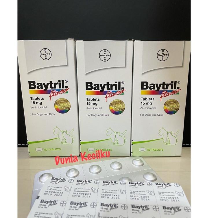 >V44859) Baytril Tablet Antibiotik Kucing dan Anjing