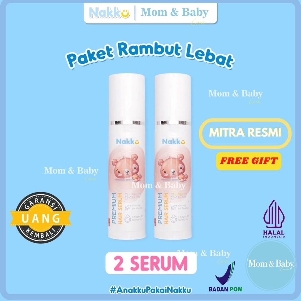 NAKKU Hair Serum Penyubur Rambut Bayi Anak - Paket Bundling 2 Botol