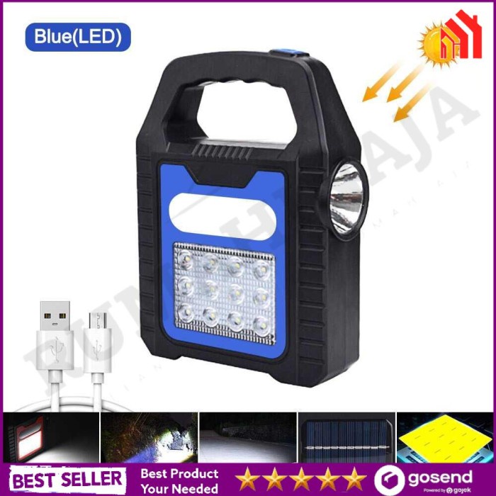 Lampu Camping Tenaga Surya Tenda Senter Tahan Lama Cas Isi Ulang