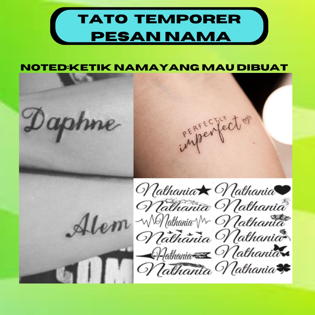 Tato temporer pesan nama anti air dan tahan lama tatto temporer custom an nama