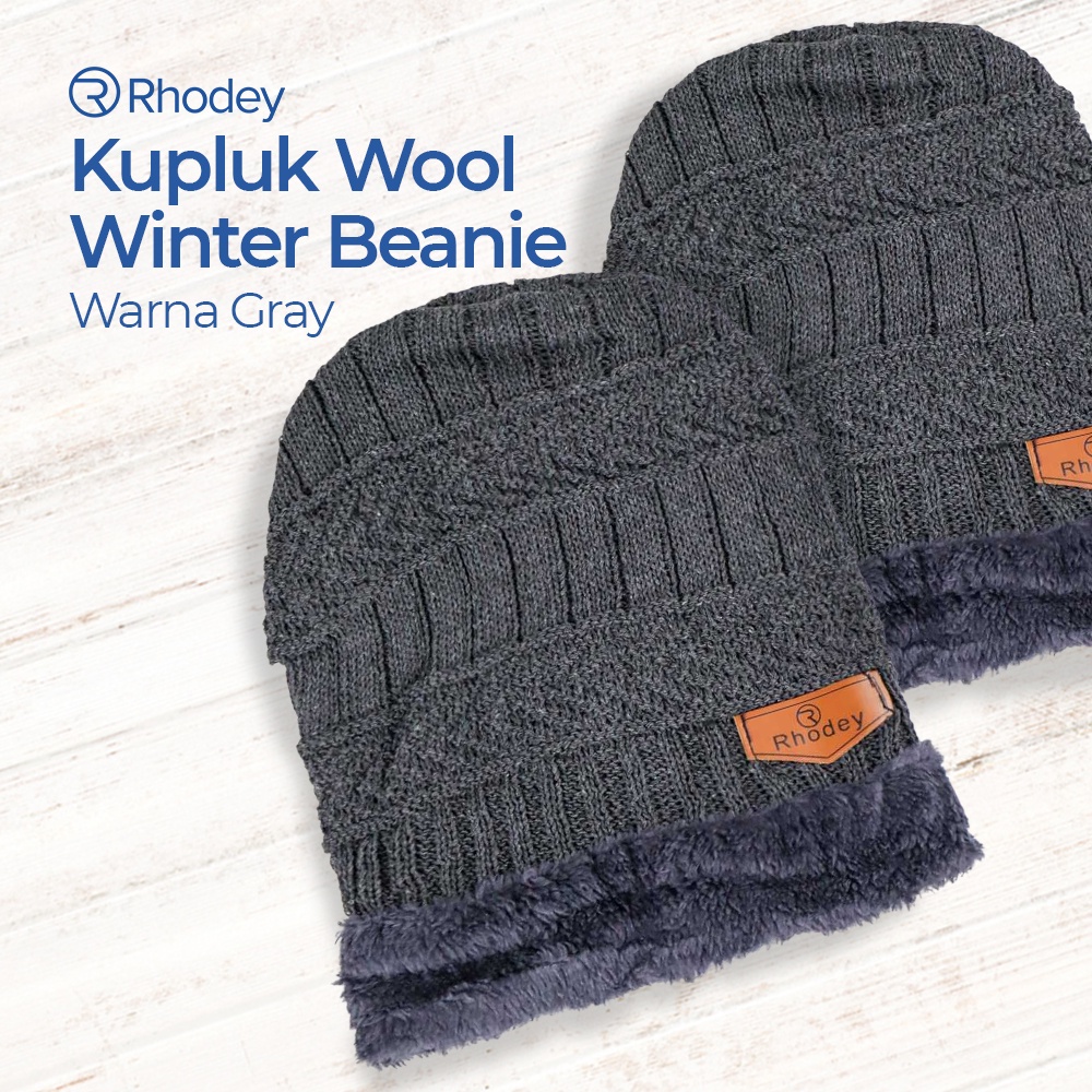 Rhodey Kupluk Wool Winter Beanie Hat - Gray