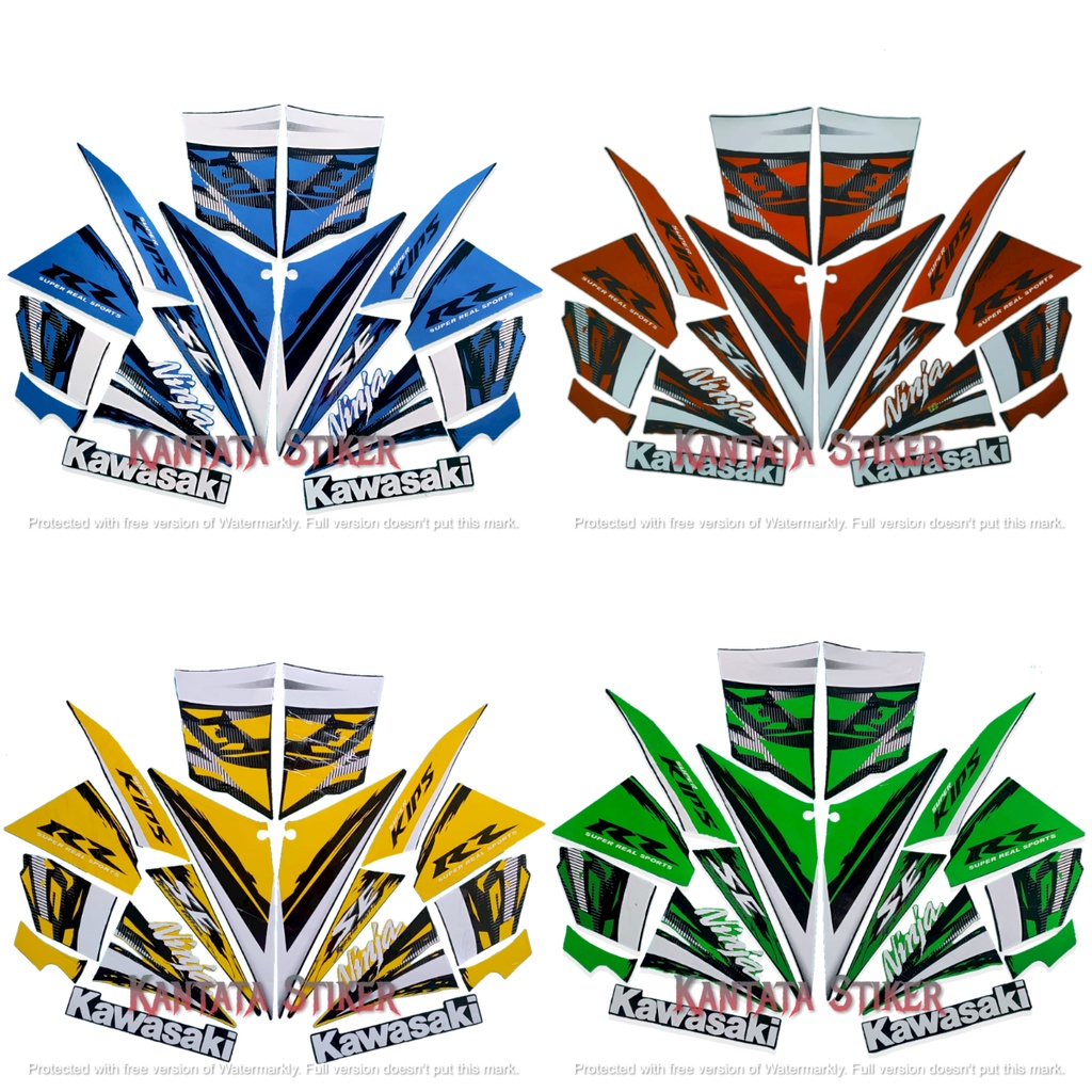 STIKER STRIPING LIS LES BODY MOTOR KAWASAKI NINJA RR 2014 SE STANDAR FULL SET