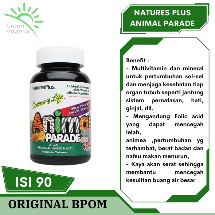Nature's Plus Source of Life Animal Parade 90 tab BPOM SOL