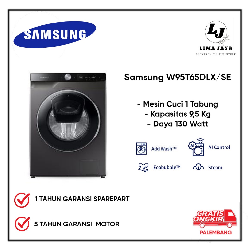 Mesin Cuci Front Loading Samsung WW95T654DLX Mesin Cuci 1 Tabung 9,5 Kg Samsung